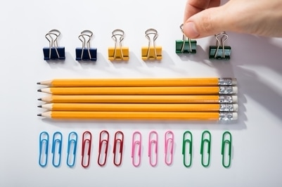 The picture shows perfectly organized objects by a person suffering from ocd
